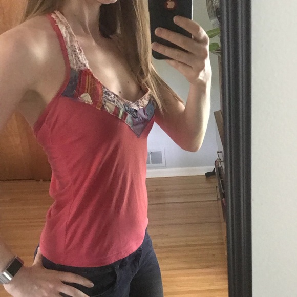 Free people halter tank top BoHo patchwork small - Picture 2 of 5